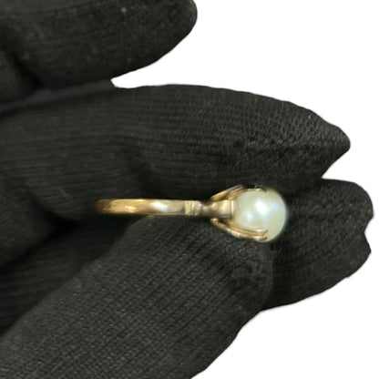 UNBRANDED Accessory 18K Gold, Pearl Ring Yellow Gold, White Yellow Gold je42