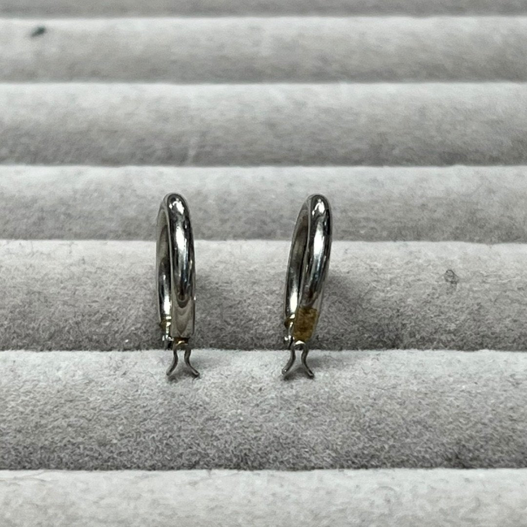UNBRANDED Accessory Platinum Hoop Earrings Silver Platinum Hardware je33
