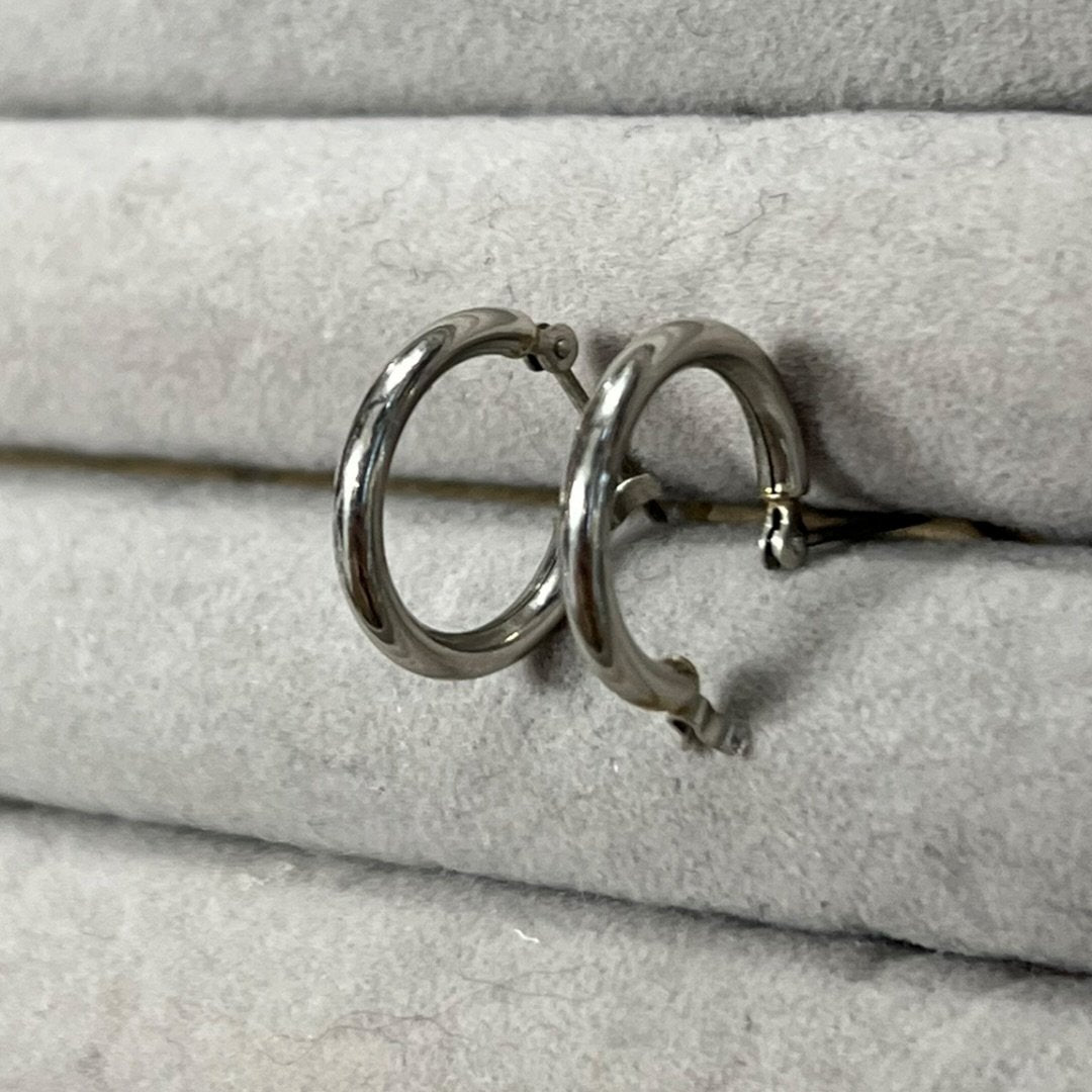 UNBRANDED Accessory Platinum Hoop Earrings Silver Platinum Hardware je33