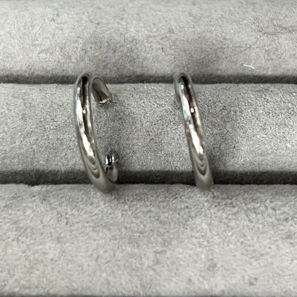 UNBRANDED Accessory Platinum Hoop Earrings Silver Platinum Hardware je33