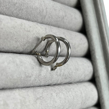 UNBRANDED Accessory Platinum Hoop Earrings Silver Platinum Hardware je33