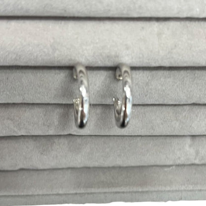 UNBRANDED Accessory White Gold Hoop Earrings Silver Silver Hardware je34