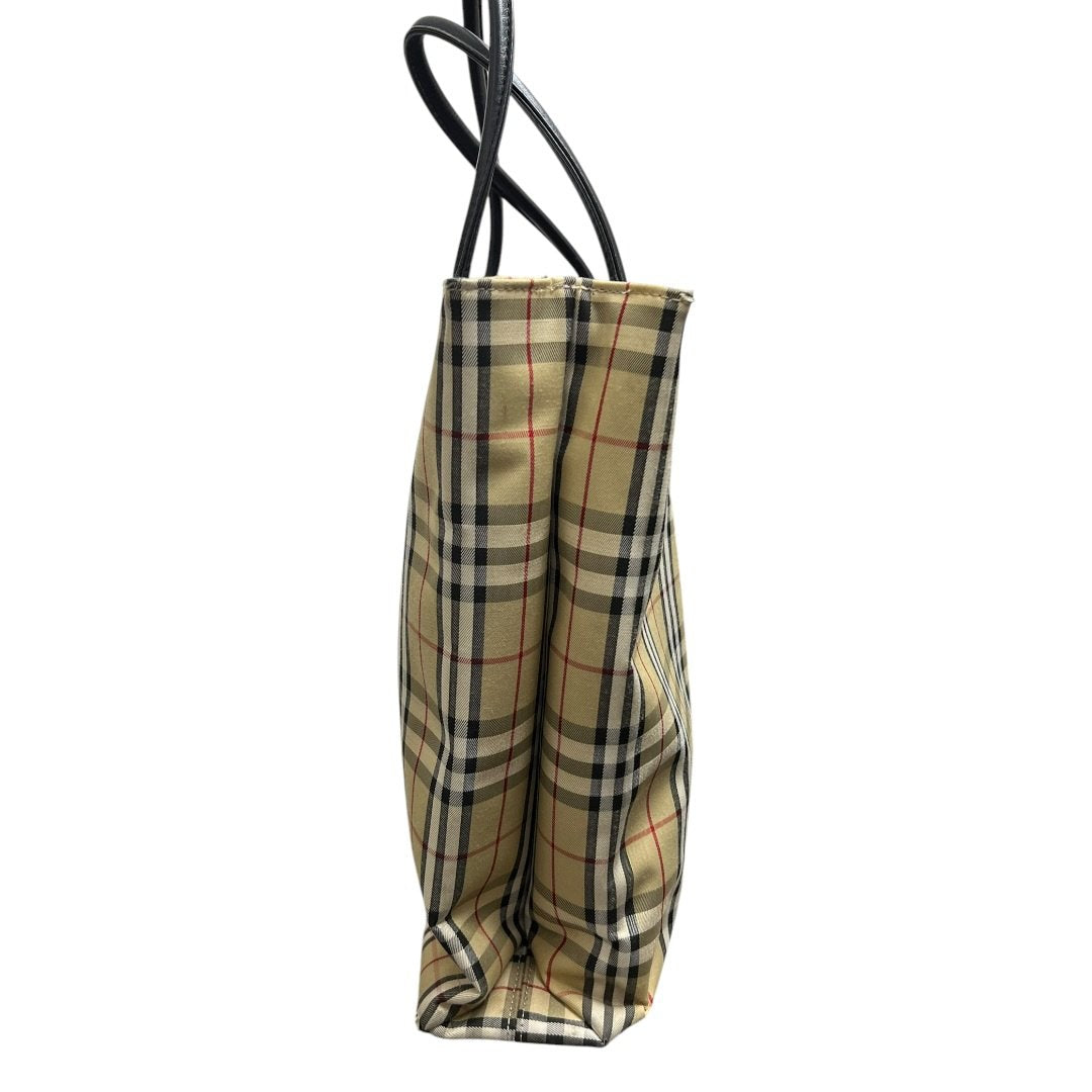 BURBERRY Nova Check Nova Check Tote Bag Tote Beige, Black, Red, White Silver Hardware BU990