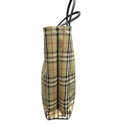 BURBERRY Nova Check Nova Check Tote Bag Tote Beige, Black, Red, White Silver Hardware BU990