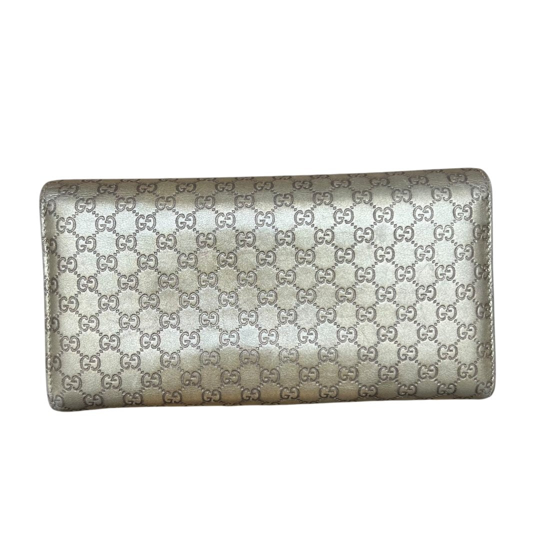 GUCCI GG Imprime GG Imprime Continental Wallet Wallet Metallic Gold Gold Hardware GU557