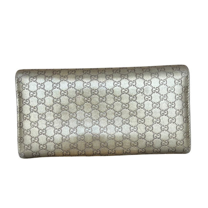 GUCCI GG Imprime GG Imprime Continental Wallet Wallet Metallic Gold Gold Hardware GU557