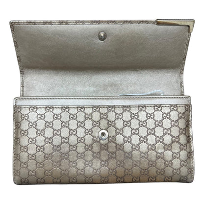 GUCCI GG Imprime GG Imprime Continental Wallet Wallet Metallic Gold Gold Hardware GU557