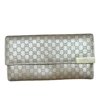 GUCCI GG Imprime GG Imprime Continental Wallet Wallet Metallic Gold Gold Hardware GU557