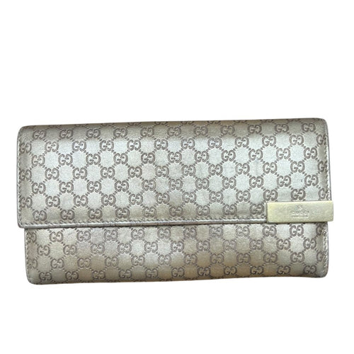 GUCCI GG Imprime GG Imprime Continental Wallet Wallet Metallic Gold Gold Hardware GU557