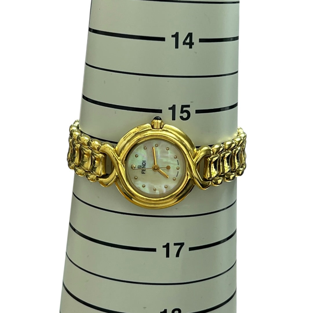 FENDI Gold-tone Metal, MOP Orologi Watch Gold, Mother-of-pearl Gold Hardware FE275