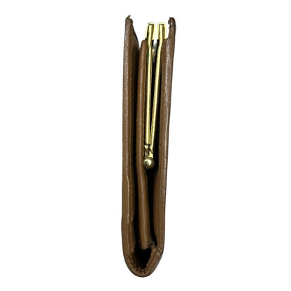 CELINE Macadam Canvas, Leather Macadam Triomphe Bi-fold Long Wallet Wallet Brown, Tan Gold Hardware Ce255