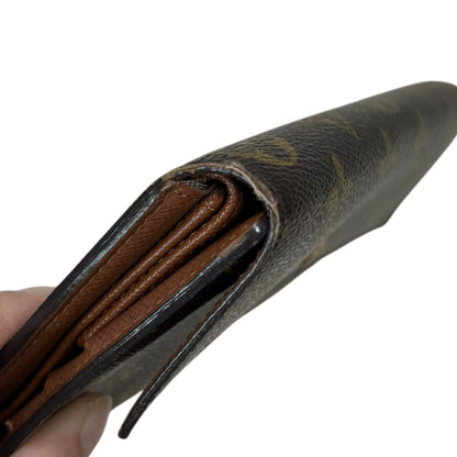 LOUIS VUITTON Monogram Portefeuille Sarah Wallet Brown Gold Hardware LO2174