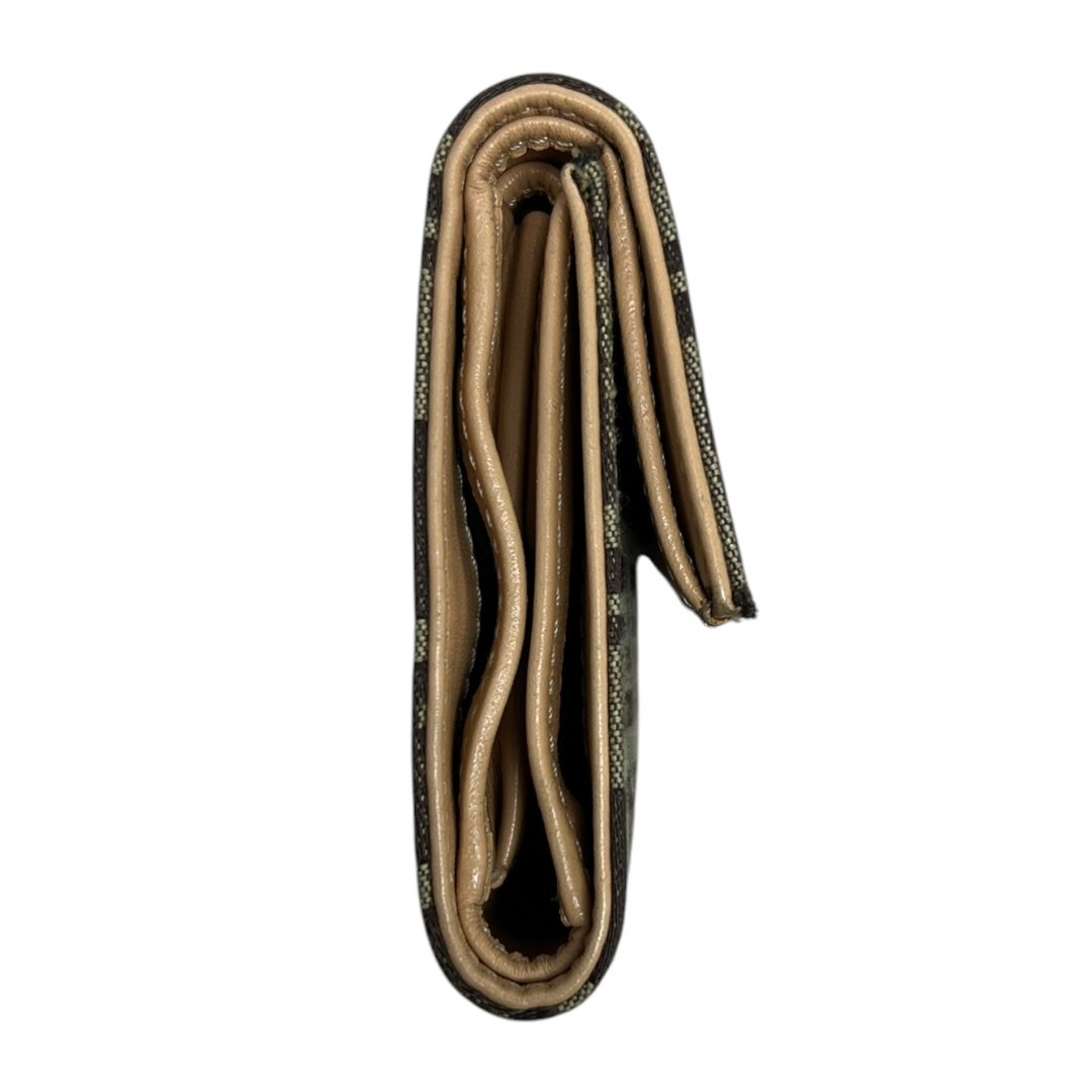 FENDI Zucca Canvas, Leather Zucca Trifold Wallet Wallet Brown, Beige Silver Hardware FE359