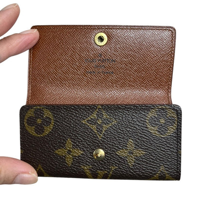LOUIS VUITTON Monogram 4 Key Holder Wallet Brown Gold Hardware LO2164