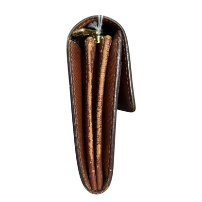 LOUIS VUITTON Monogram Portefeuille Sarah Wallet Brown Gold Hardware LO2171