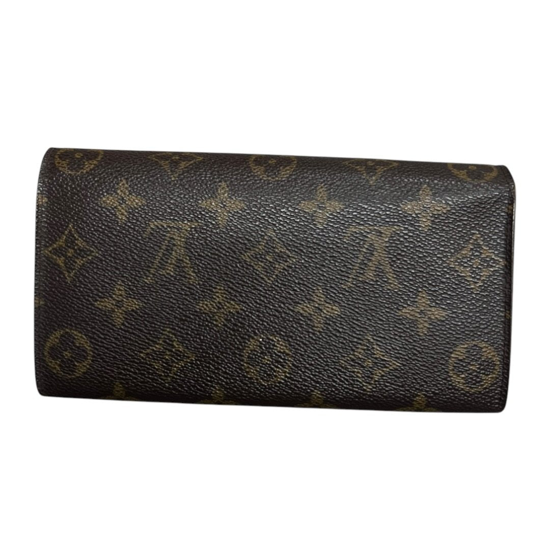 LOUIS VUITTON Monogram Portefeuille Sarah Wallet Brown Gold Hardware LO2171