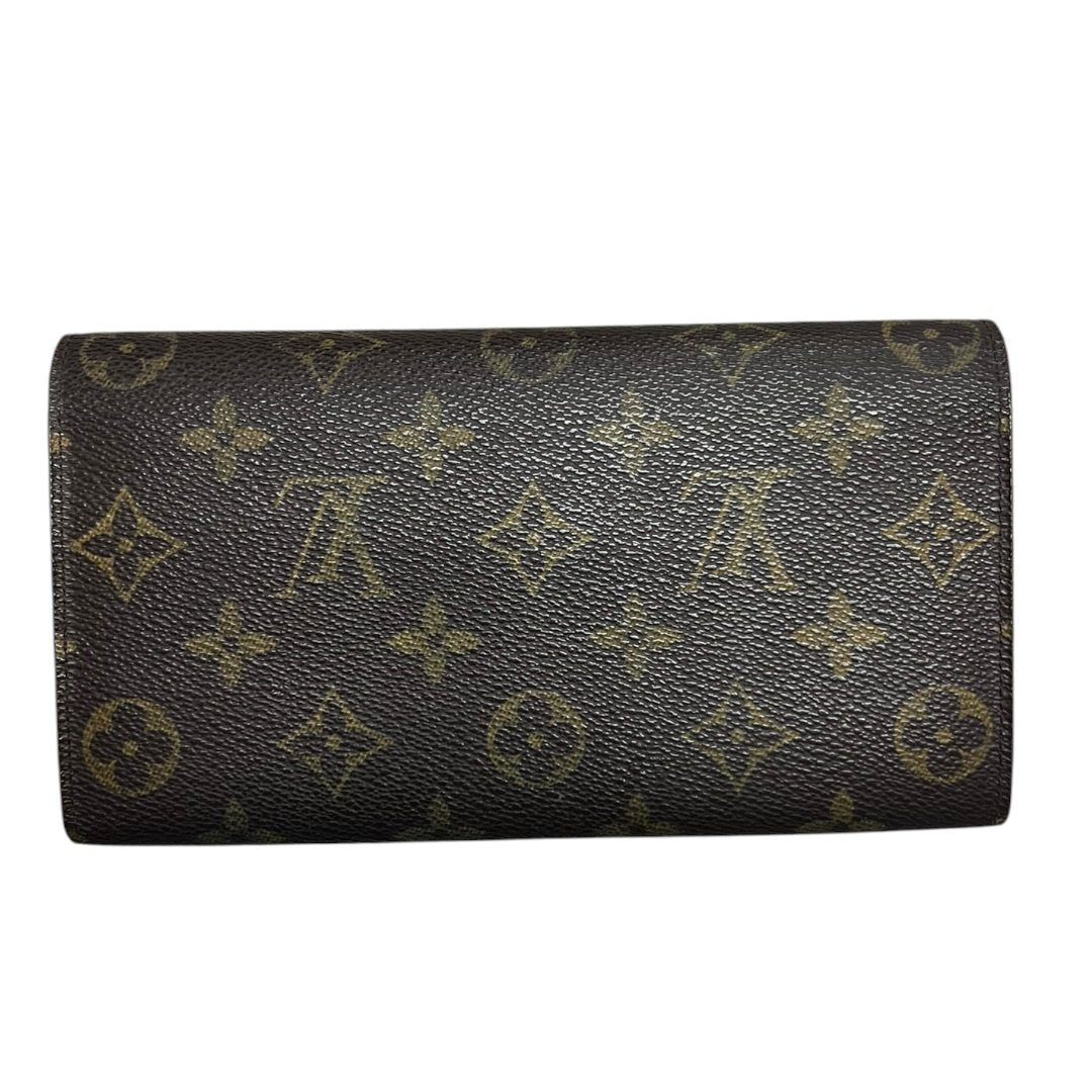 LOUIS VUITTON Monogram Portefeuille Sarah Wallet Brown Gold Hardware LO2168