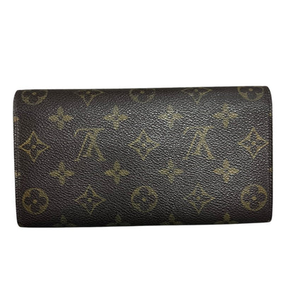 LOUIS VUITTON Monogram Portefeuille Sarah Wallet Brown Gold Hardware LO2168