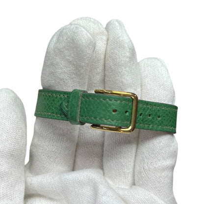 HERMES Lizard Kelly Watch Green, Gold Gold Hardware NJ107