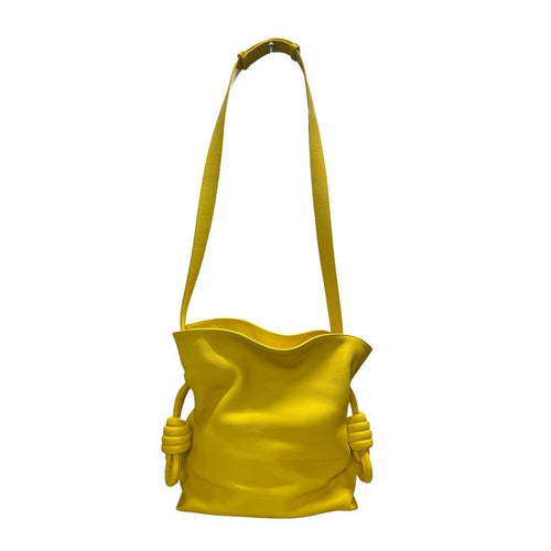LOEWE Grained Calfskin Flamenco Shoulder Bag Yellow No visible hardware TK36