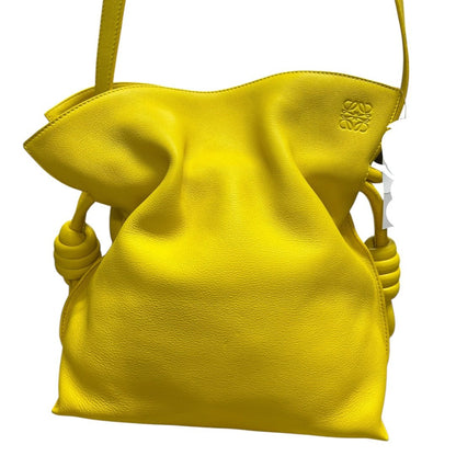 LOEWE Grained Calfskin Flamenco Shoulder Bag Yellow No visible hardware TK36