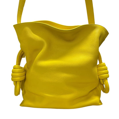 LOEWE Grained Calfskin Flamenco Shoulder Bag Yellow No visible hardware TK36