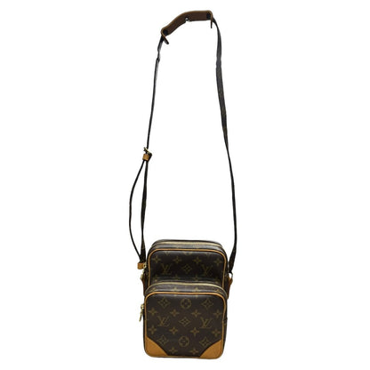LOUIS VUITTON Monogram Danube Double Compartment Shoulder Bag Brown Gold Hardware LO2234
