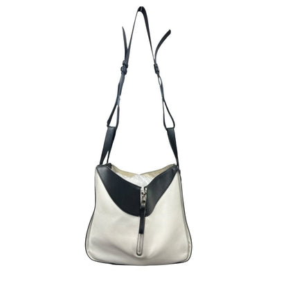 LOEWE Calfskin Hammock Shoulder Bag White, Black, Olive Green Silver Hardware LO2379