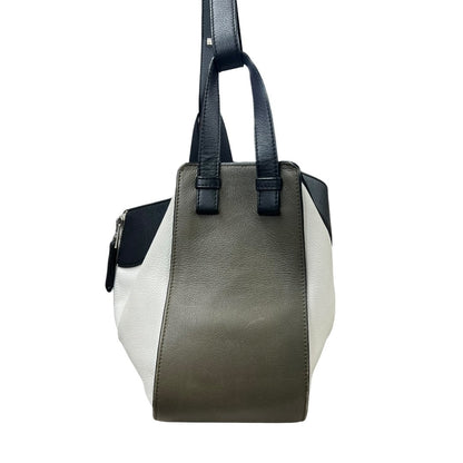 LOEWE Calfskin Hammock Shoulder Bag White, Black, Olive Green Silver Hardware LO2379