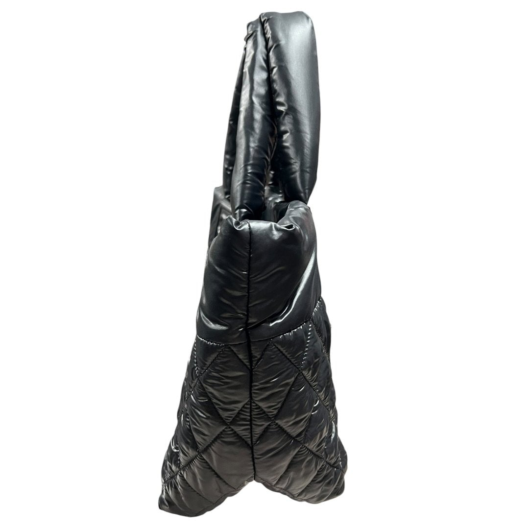 CHANEL Quilted Nylon Coco Cocoon Tote Bag Tote Black Silver Hardware CH2258