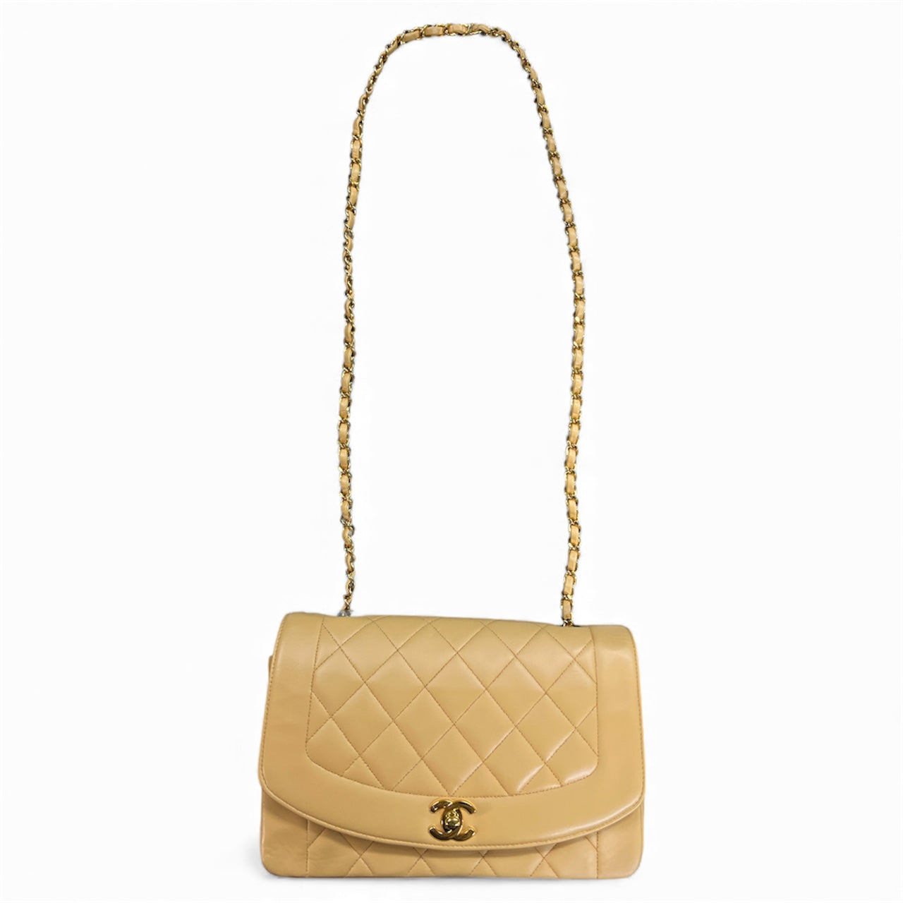 CHANEL Matelassé Diana Chain Shoulder Bag CH2038
