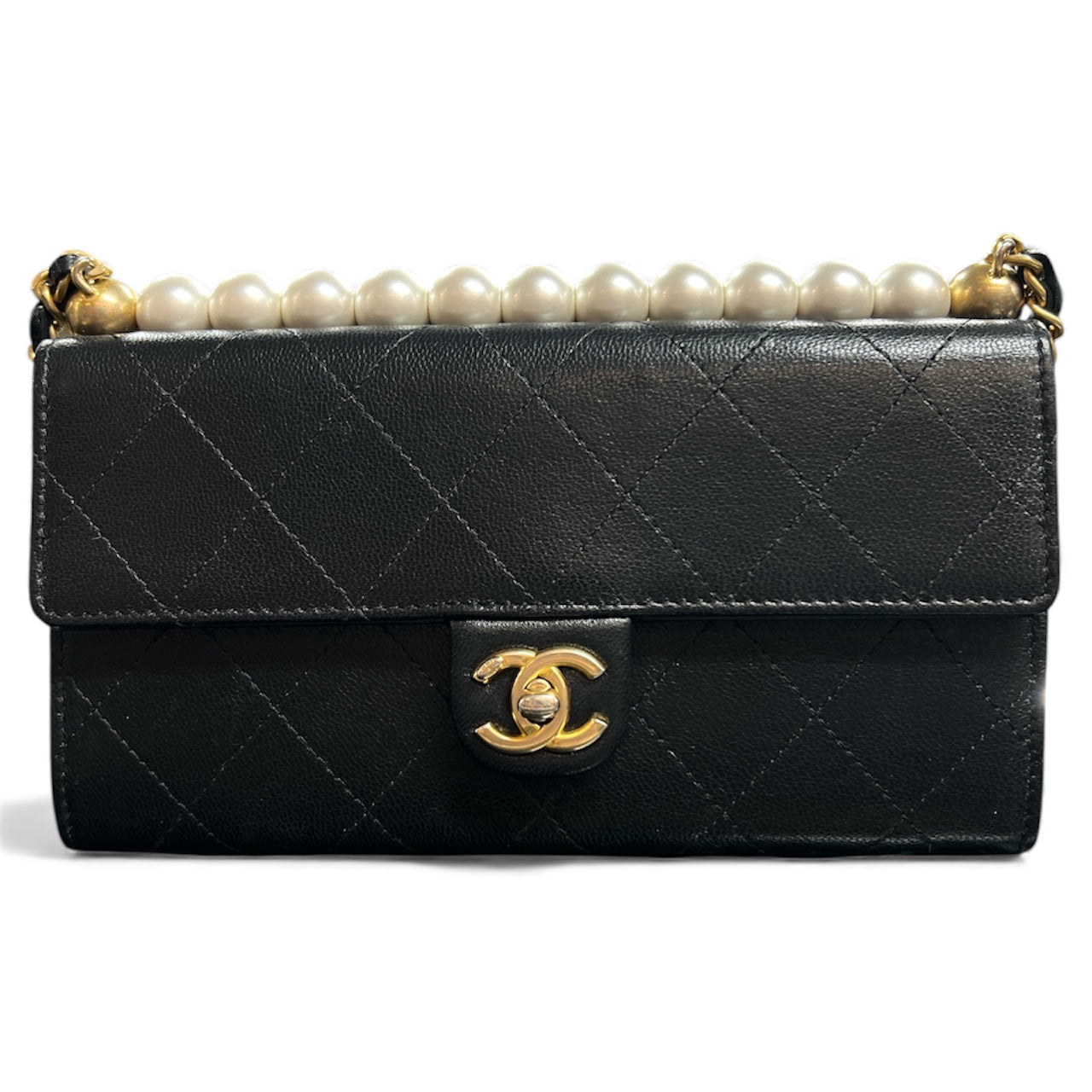 CHANEL Matelassé Chain Wallet Shoulder Bag CH2034
