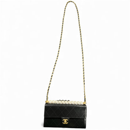 CHANEL Matelassé Chain Wallet Shoulder Bag CH2034