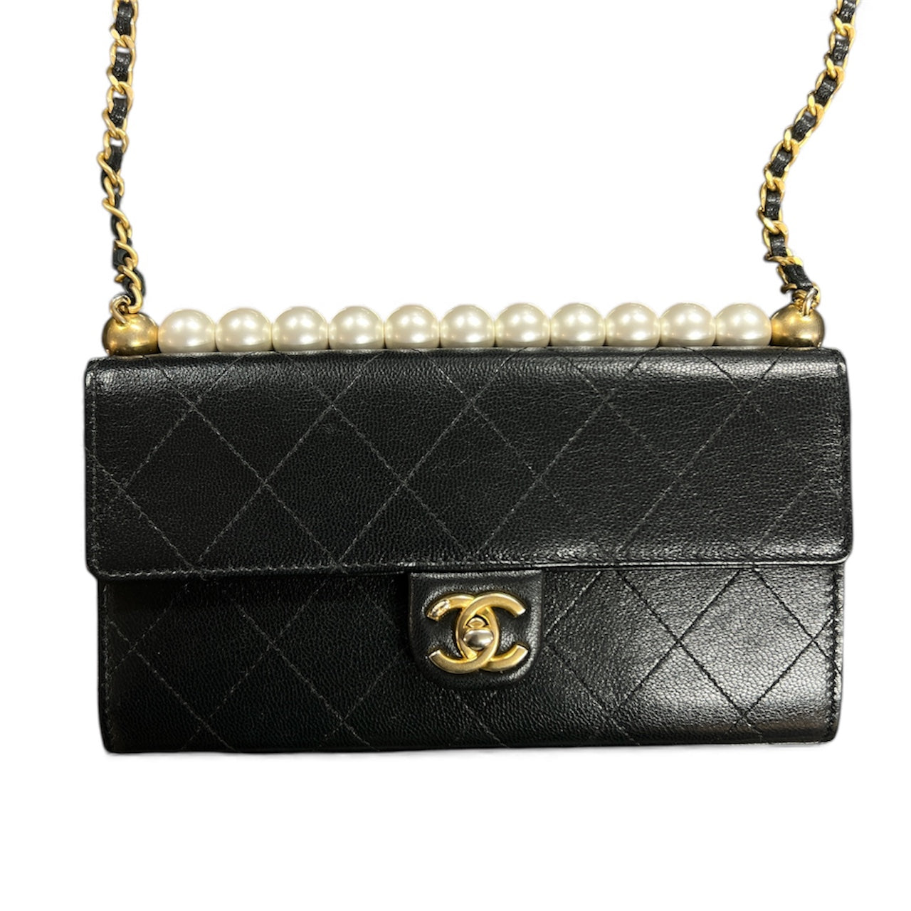 CHANEL Matelassé Chain Wallet Shoulder Bag CH2034