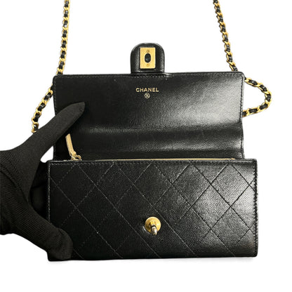 CHANEL Matelassé Chain Wallet Shoulder Bag CH2034
