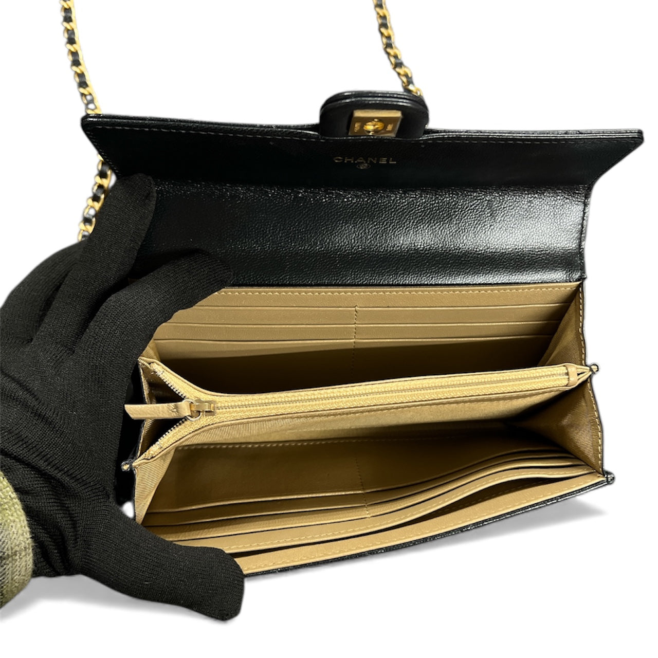 CHANEL Matelassé Chain Wallet Shoulder Bag CH2034