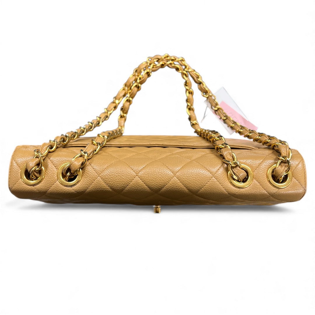 CHANEL Beige Chain Shoulder Bag CH2027