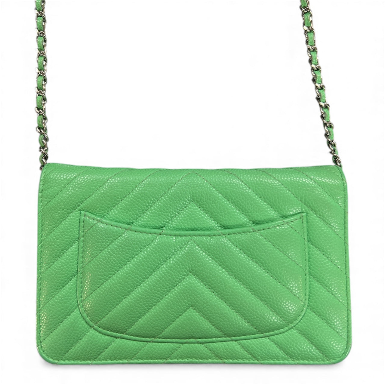 CHANEL Green Chain Wallet Shoulder Bag CH2026