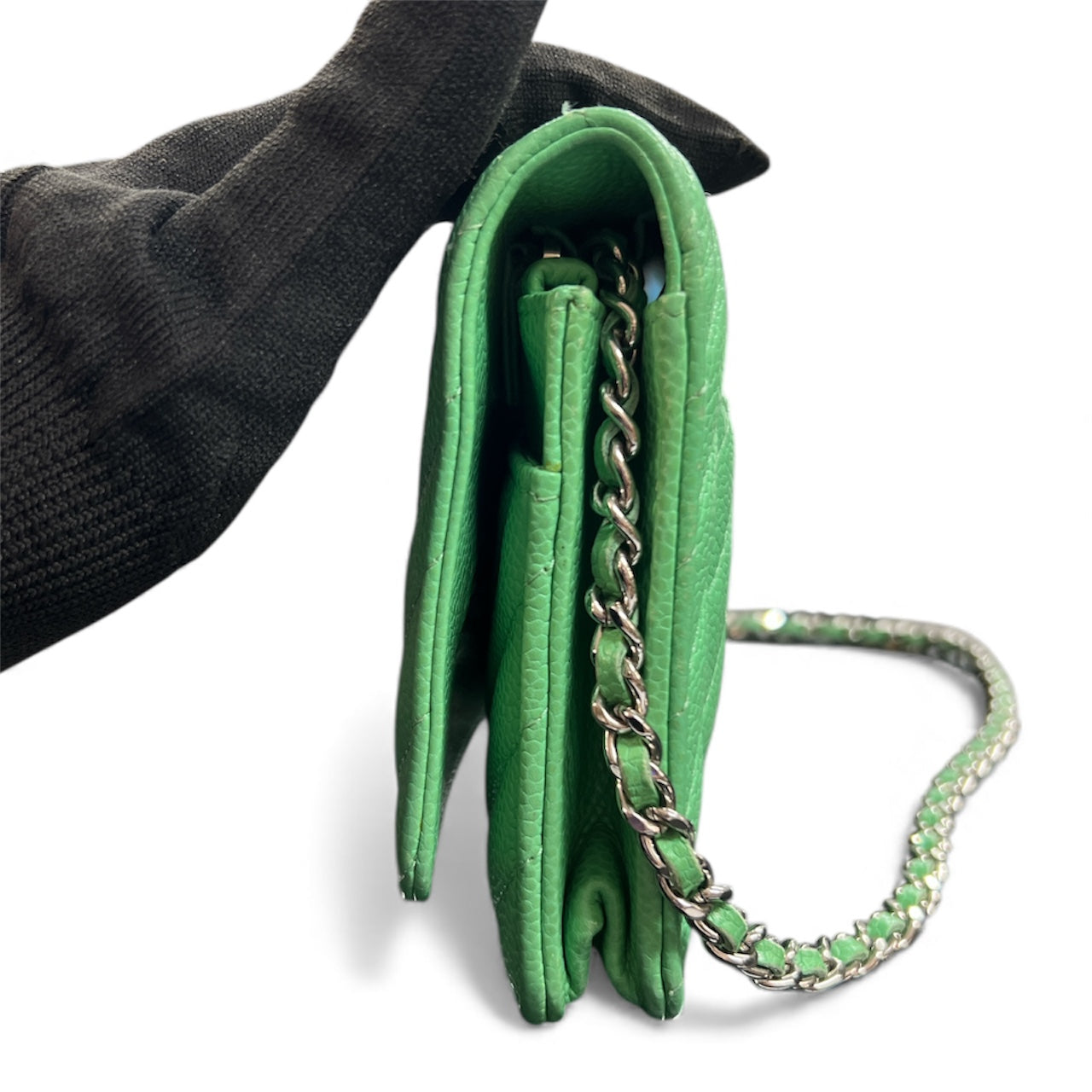 CHANEL Green Chain Wallet Shoulder Bag CH2026