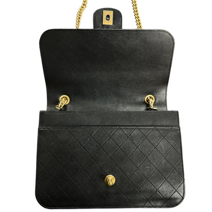CHANEL Black Leather Chain Shoulder Bag CH1991