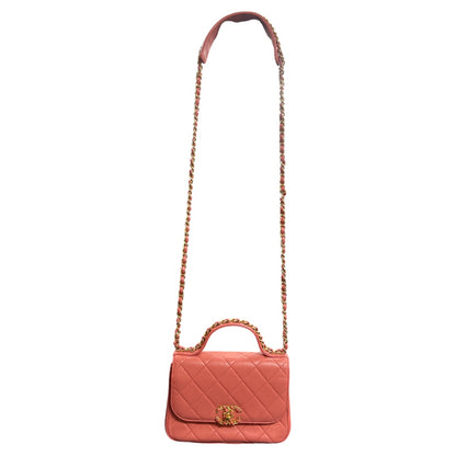 CHANEL Matelasse Top Handle Shoulder Bag CH1966