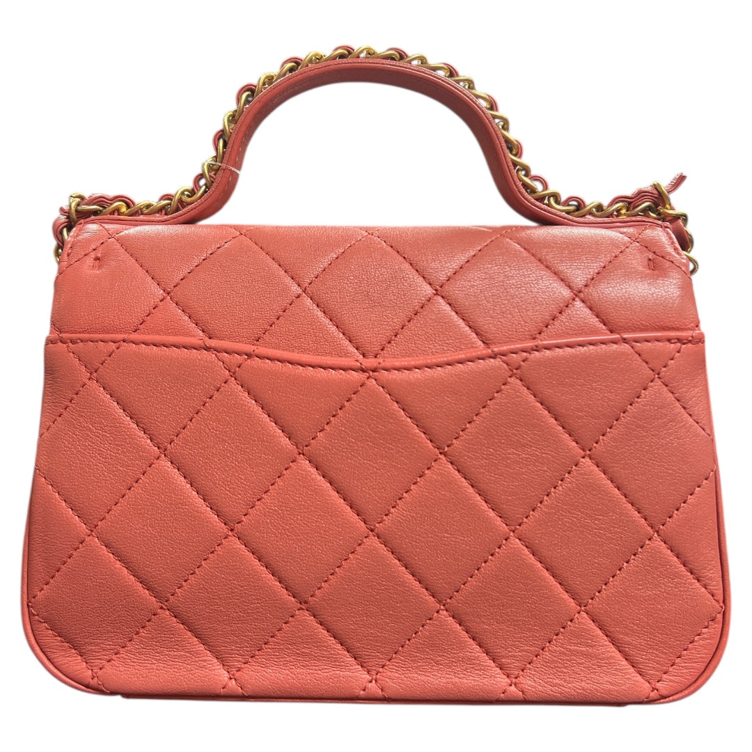 CHANEL Matelasse Top Handle Shoulder Bag CH1966