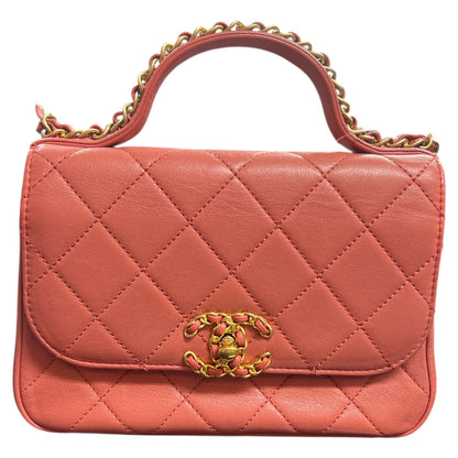 CHANEL Matelasse Top Handle Shoulder Bag CH1966