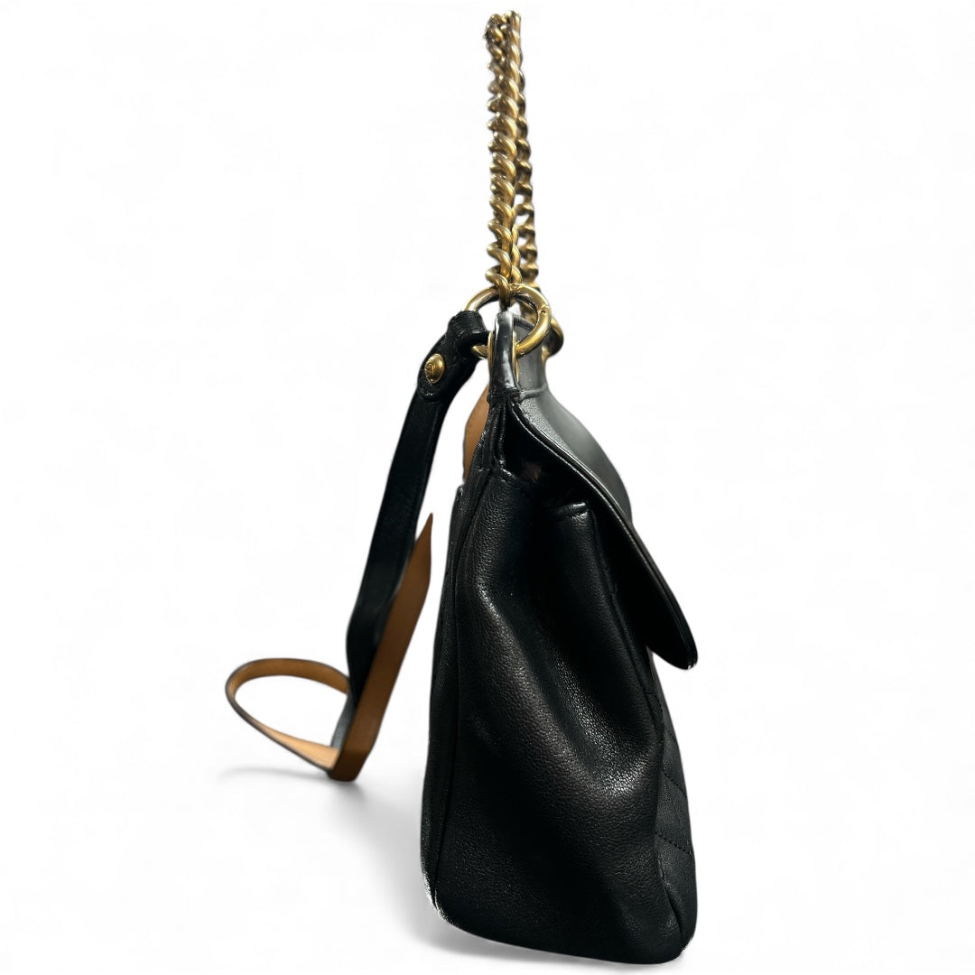 CHANEL Matelassé Black Lambskin Shoulder Handbag CH1961