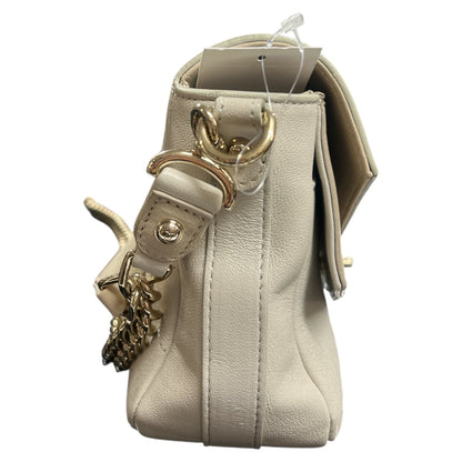 CHANEL White Leather 2-Way Shoulder Bag CH1957