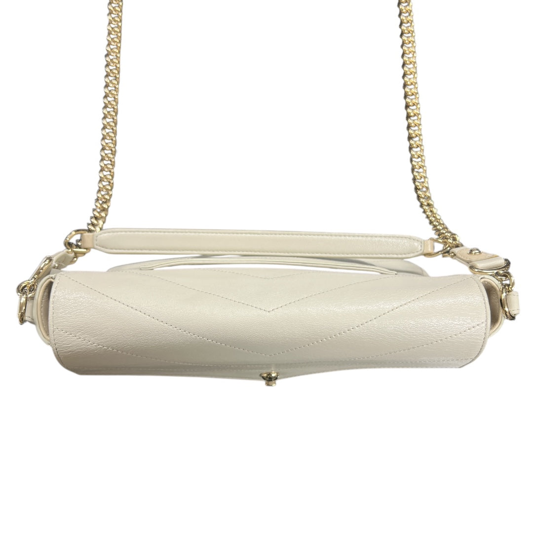 CHANEL White Leather 2-Way Shoulder Bag CH1957