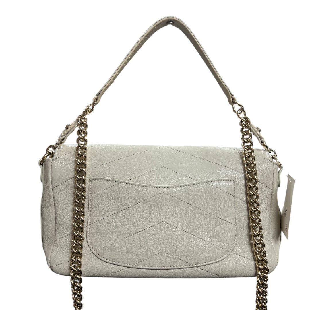 CHANEL White Leather 2-Way Shoulder Bag CH1957