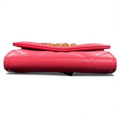 CHANEL Pink Matelasse Leather Chain Wallet CH1944