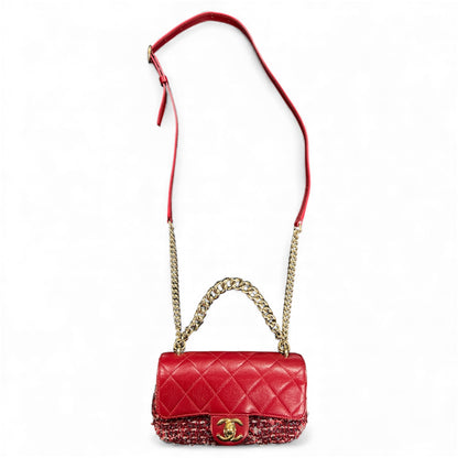 CHANEL Red Tweed Shoulder Bag CHANGED 1943
