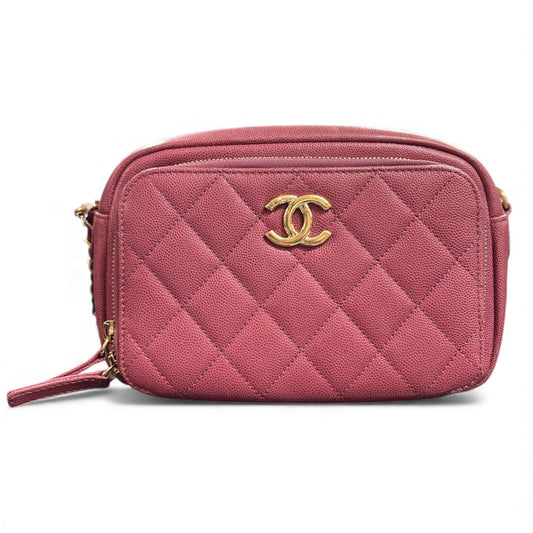 CHANEL Matelasse Pink Caviar Skin Shoulder Bag CH1938
